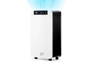 NETTA 12L/Day Low Energy Dehumidifier - Digital Control Panel, Air Filter, Continuous Drainage, Auto Restart, Timer, 1.5L Water Tank - For Home & Office, Damp Mould Control, Laundry Cloth Drying
