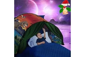 Nicebaby Kids Bed Tents for Boys Girls,Pop up Tent Over Bed Tent for Children Foldable Bedroom Game Kids Single Sleep Tent for Birthday Christmas(Dinosaur)