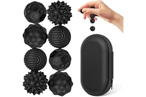CPKONUUIP 8 Stück Magnetische Fidget Toys,Magnetische Fidget-Bälle aus Silikon,Magnetkugeln,Magnetische Kugeln,Magnetkugeln Stressball Silikon Sensorik Spielzeug,Anti-Stress Fidget Toys für Angst(Schwarz)