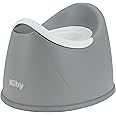 Nuby Beginner's Potty Training Seat with Removable Bowl and Integrated Splash Guard, Fun Transition to The Big Toilet, Non-Slip Base, Gray