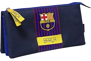CYPBRANDS FC Barcelona- Estuche Portatodo con Funda Triple, con Cremallera, Colores Corporativos, con Escudo, Producto Oficial (CyP Brands)