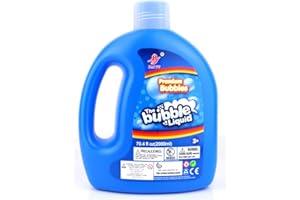 Premify 68oz/2L Bubble Refill Solution, All-Natural Bubble Water Non-Toxic, No Mixing or Measuring Required, Leak-Proof & Splash-Proof Design For Bubble Machines, Bubble Guns, Bubble Blower Toys