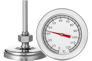 JEFFERGARDEN Bratenthermometer BBQ für Grill, Räucherofen, Pizza - Temperaturanzeige 120 ℃ für Kochen, Fleisch, Smoker Oven - Edelstahl Küche Lebensmittel Thermometer