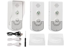 GAVIGAIN Wireless Intercom Doorbells,Intelligent White Voice Intercom Doorbells with 1000m Range,Portable Intercom with Excellent Chip,Long Range Doorbells for Home, Classroom, Business, Hotel
