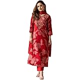 ANNI Designer Bandhani Embroidery Kurta Plazzo Set with Dupatta – Women Kurta Sets for Women | Kurti Set for Women | Suit Set for Women Cotton: 