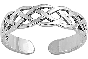 7K Zehenring aus 925 Sterling Silber als Fußschmuck oder Fingerring für Damen, Herren und Kinder, offener Midi Ring, verstellbar, Modell 35