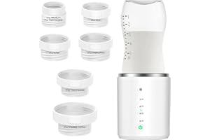 AGRDEED Tragbarer Flaschenwärmer für unterwegs, Doppelt Auslaufsicher, Schnelle Erwärmung mit Temperaturregelung, USB Wiederaufladbar，Geeignet für die meisten Babyflaschen