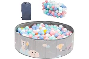 3B PRODUCTS Piscina de Bolas Bebe + 70 Bolas Incluidas, Parque Bolas Bebe, Piscina Bebe Plegable, Piscina Bolas Infantil, Juguetes Niño 1-4 Años, Regalo Bebe, Piscina Bebe Portátil (Gris Oscuro)
