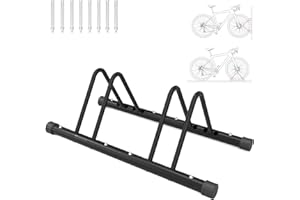WYXRON Support Vélo Sol, Wyxorn Diy Porte Vélo Ratelier Vélo En Acier avec Réglage De La Distance/Épissure Multibrin Sol&Mural Compatibilité, pour Vélos Légers/Vélo De Route/Vtt(2P)