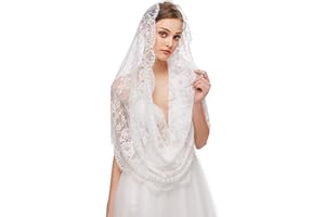 RUNRAYAY merletti, sciarpe, sciarpe, veli da chiesa, damigelle d' onore, bianche, a forma infinita, sciarpa di pizzo, per le Donne