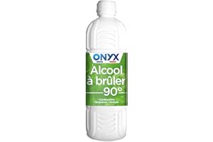 Onyx - Alcool à Brûler 90° - Allumer, Dégraisser, Détacher, Nettoyer - Produit Nettoyant Multi-Surfaces - Fabrication Française - 1L