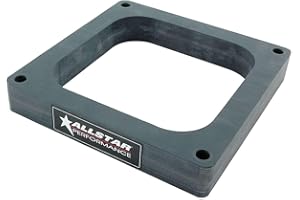 ALLSTAR PERFORMANCE Carburetor Spacer, 1 in Thick, Open, Dominator Flange, Plastic, Gray, Each