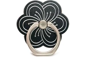 Kinizuxi Handy Ring Smartphone Fingerhalterung,Liebliche Blume 360 Grad Drehung Ring Halter Ringhalter Fingerhalter Handyhalterung für iPhone iPad Samsung Huawei und mehr (1 Schwarz)