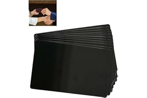 BUSTLWOR Pack of 50 Black Metal Business Cards, Blank Aluminium Name Cards, Engraved Metal Business Cards, 0.21 mm Thick, for Office and DIY Gift Card