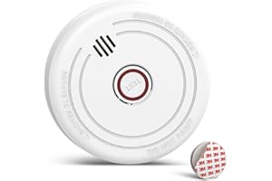 Ruan Photoelectric Smoke Alarm With 10 Years Life Passed the EN14064 Standard Magnetic Smoke Detector Mount Magnet Smoke Detector with Test Button 1 Year Battery 1 Pack