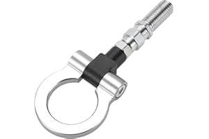 Hihaha Abschlepphaken/Universaler Auto-Frontstoßstangen-Abschlepphaken/Robuster Metall-Drehabschlepphaken-Ring 19cm 2mm 1 Stück Silberton