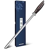 HOSHANHO Chaira Sharpening Knives, Kitchen Steel Sharpener 30 cm | Japanese High Carbon Knife Sharpener with Ergonomic Wooden