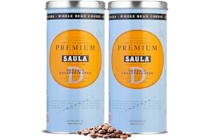 SAULA PREMIUM Café Saula grano, Pack 2 botes de 500 gr. Premium Ecológico Descafeinado 100% arábica