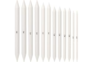 SLIVERDEW 12 Stück Papierwischer für Bleistifte Zeichnen Set, 6 Verschieden Größen Blending Stümpfe Radiergummi Stift Skizze Zeichenwerkzeuge für Abwischen, Korrigieren, Kunst, Zeichnen, Künstler, Basteln