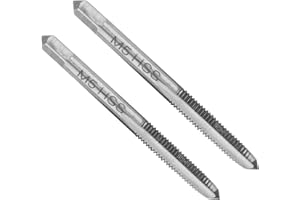 QTMMC 2Pcs M5 Tap Set M5 x 0.8mm H2 High Speed Steel Metric Machine Taps 3 Straight Flutes Threading Tool Screw Hand Tapping Machinist for Screw Tapping & DIY Repair