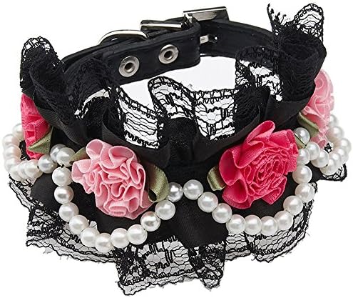 FONPOO Fashion Cute Dog Puppy Cat Pet Jewelry Collar Bow Tie Collar Pets Female Girl for Small Medium Dogs Cats with Adjustable Safety Belt