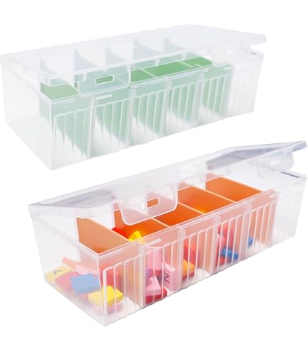 Organizer Per Cavi, Scatola Trasparente Con Divisori Rimovibili, Confezione Da 2, Per Scrivania Ordinata