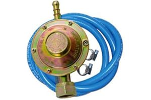 SAL MAR SRL Kit tubo gas 50cm con regolatore 29/37 e 2 fascette bombola GPL barbecue KITSAL