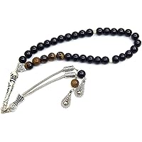 Gebetskette Tesbih Tasbih Tespih Misbaha Subha 33, 30cm, Muslimisches Islamic Rosenkranz Prayer Anbetungszubehör Halbedelstei