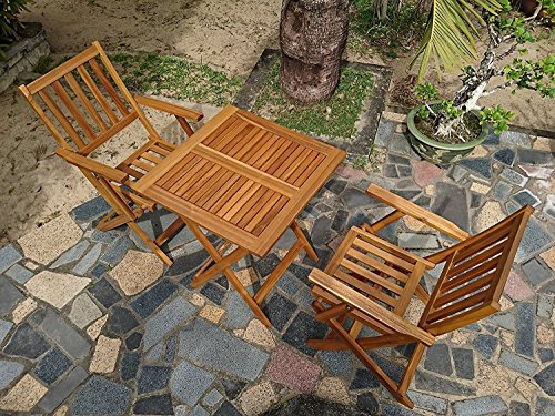 SAM® Robuste Gartengruppe Chile 3tlg., aus Akazienholz, bestehend aus 1 x Tisch + 2 x Klappstuhl, geölt, Garten-Tischgruppe, schöne Maserung, massives Holz, klappbar, Sitzgruppe aus Akazien-Holz - 5