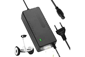 NAVESO Chargeur Trotinette Electrique, 54.6V 2A Chargeur pour Scooter Électrique, Chargeur de Batterie Trottinette avec 12 mm 3p XLR pour Hoverboard, Scooter, Kugoo M4 / M4 Pro, Hit-Way h5