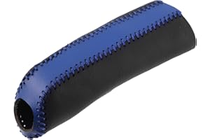 X AUTOHAUX Handle Hand Brake Cover Decoration Black Blue Faux Leather for Ford