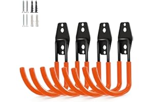 PYBTOOL Ganchos multiusos resistentes para almacenamiento de garajes, mangueras de jardín, ganchos de montaje en pared, de acero, organizador para herramientas de garaje y jardín