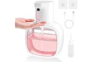 Dalugo automatyczny dozownik mydła, 500 ml, USB C, możliwość ponownego ładowania, elektryczny dozownik mydła z czujnikiem, regulowany dozownik mydła, automatyczny, biały, do kuchni i łazienki