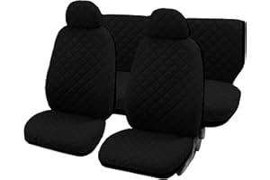 Auto Accessori Lupex - Coprisedili auto universali, colore nero, set fodere protezione sedili anteriori e posteriori, poliestere trapuntato, comfort interno, no suv