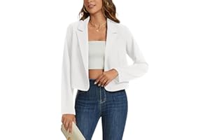 MINTLIMIT Cropped Blazers for Women Business Casual Long Sleeve Open Front Jackets Blazer Work Office Short Blazer