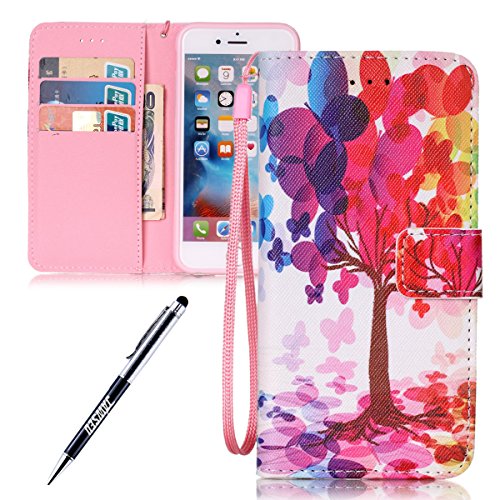 détail iPhone 6S, iPhone 6 Coque en silicone, jawseu Gradient paillettes Soft Gel Silicone TPU Bumper Case Etui Shinning Bling Coque de protection arrière arrière en TPU souple Housse étui coque en silicone cover pour Apple iPhone 6/6S 4.7 + 1 x noir paillettes Bling Stylet de gradient pink iPhone 6/6S 4.7 Zoll Rot Baum
