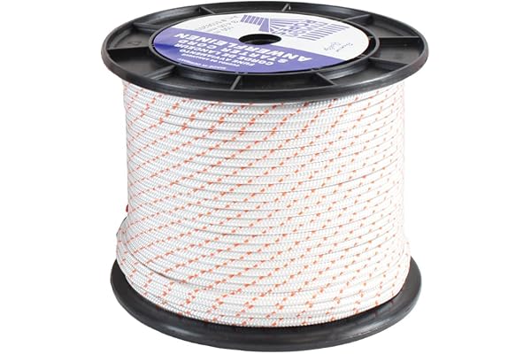 MYLON ROPES - Corde De Lanceur - Diamètre 4mm - Qualité Premium - Fabriqué En Allemagne - Pour Tondeuse, Débroussailleuse, Tronçonneuse & Plus - Orange - Rouleau De 100m