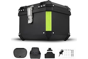 QAWNER Top Case Moto Universal para Motocicleta, Cofres para Almacenamiento Cascos, Caja de Cola de Moto con Cerradura de Seguridad, Plástico ABS Impermeable (57L)