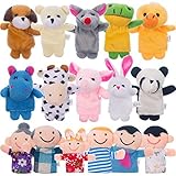 Jovitec 16 Piezas de Marionetas de Dedos Marionetas de Dibujos Animados en Estilo de Familias y...