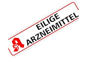 KDS Magnetschild Magnettafel Schild Eilige Arzneimittel 300x70 mm 0,9 mm stark haftend runde Kanten