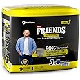 Friends UltraThins Slim Fit Adult Diapers (Dry Pants) for Men - Large – 9 Count - with thin design, grey colour, and anti-rash - Waist Size 25-48 Inch ;6 3.5-122 cm