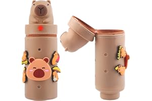 AMAZLUCK Capybara Federmäppchen, 2-in-1 Silikon Kawaii Schreibwaren mit Reißverschluss Federmäppchen Pencil Case 2-in-1 Capybara Stand Up Tischstifthalter Stifthalter Bleistifttasche Mädchen Junge für Schule