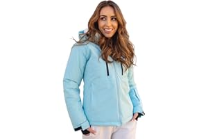 BOLF Mujer Chaqueta Esqui De Invierno con Capucha Cierre de Cremallera Chaqueta Forrada Ropa de Abrigo Estilo Deportivo Mix D4D