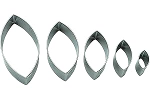 BekkiB Set di 5 formine per biscotti "oval", in acciaio inox, in 5 misure, per biscotti, occhi Linzer – lavabile in lavastoviglie – 7760