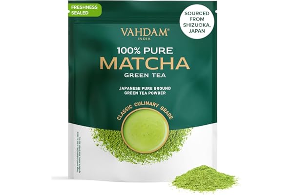VAHDAM, Té Verde Matcha En Polvo (100gm) Auténtico Polvo De Matcha Japonés, Té Verde De Grado Premium, Ideal para Pasteles, Batidos, Thé Helado, 100% Natural