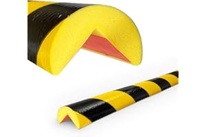 Betriebsausstattung24 Eckschutzprofil Typ A - Länge: 1,0 m - Material: hochflexiblem Polyurethan-Schaum - Selbstklebend - Farbe: gelb/schwarz - Kantenschutz