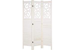 Hartleys 3 Panel Decorative Wooden Room Divider - Choice of Colour