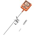 ThermoPro TP511 Digital Candy Thermometer with Pot Clip, Programmable Instant Read Food Meat Thermometer with 20cm Long Probe for Candy Sugar Jam Milk Smoker Baking Grilling Candle Liquid Oil