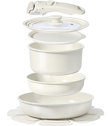 Set 9 Pezzi Padella 26 Cm Casseruola Con Coperchio 18/20 Cm Pentola 24 Cm