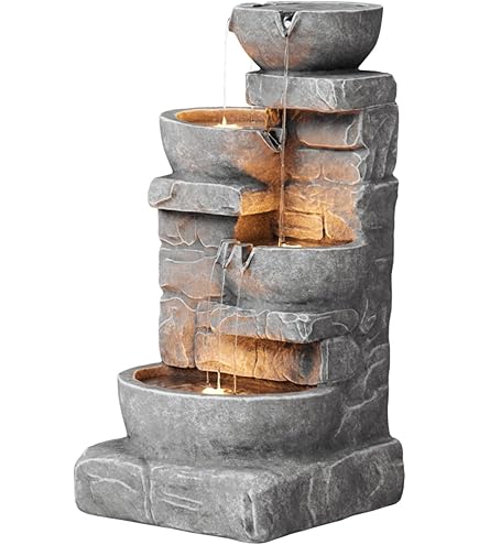 Cascade LED Ubbink Mamba Pour Étang/Piscine - Acier Inoxydable, LED Bleu, 54x30x32cm